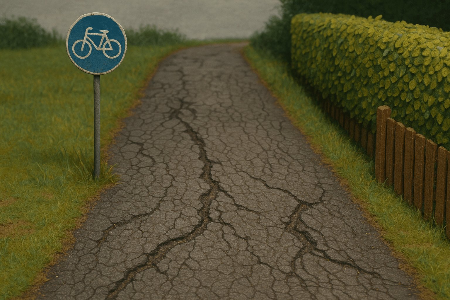 Maroder und beschädigter Radweg im Kreis Pinneberg als Beispiel für Investitionsstau